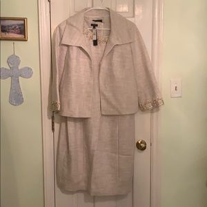 Talbots Beaded cotton/linen Dress Suit
